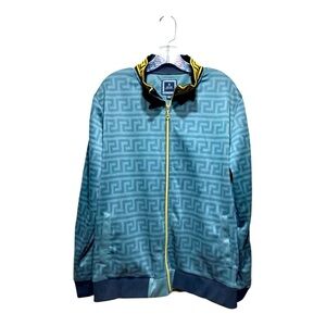 Mens CR-24 Burdo Comatose Greek Ket Print Athletic Zip Front Jackey